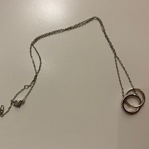 Nadri Silver Interlocking Rings Necklace